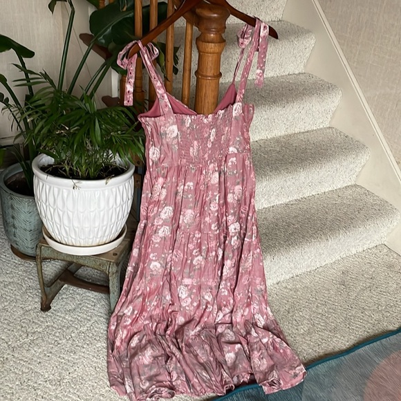 Altard State Floral Pink Tiered Midi Dress - Picture 9 of 12